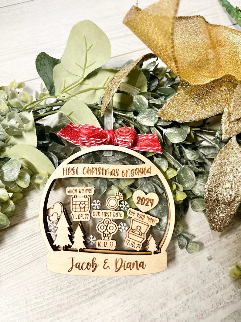 Our First Christmas Engaged Shaker