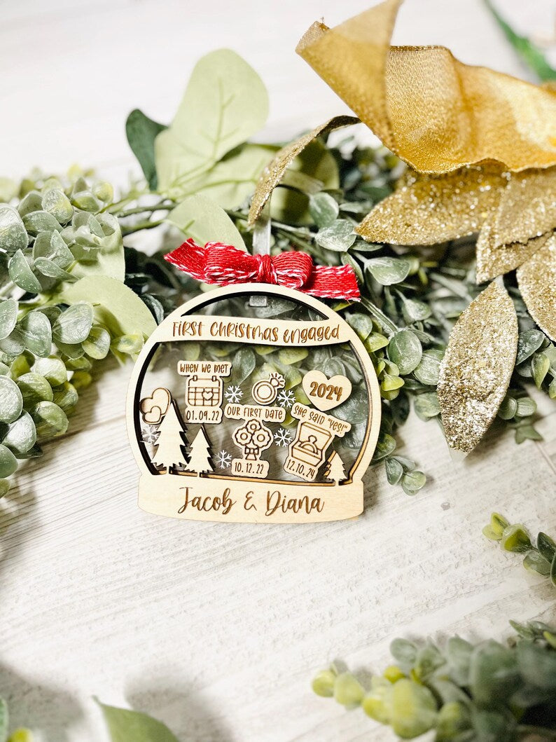 Our First Christmas Engaged Shaker