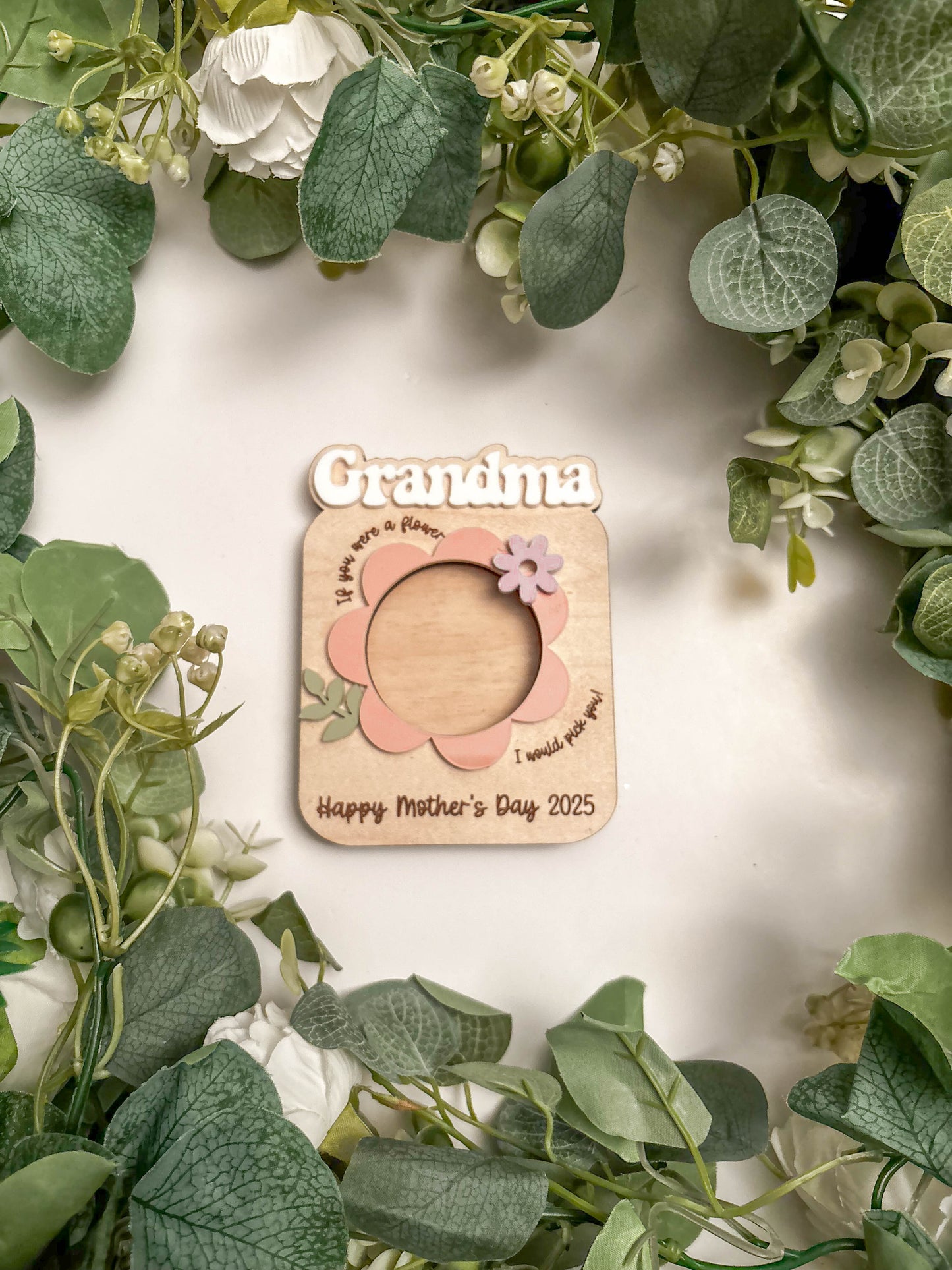 Grandma - Custom Magnetic Floral Photo Frame