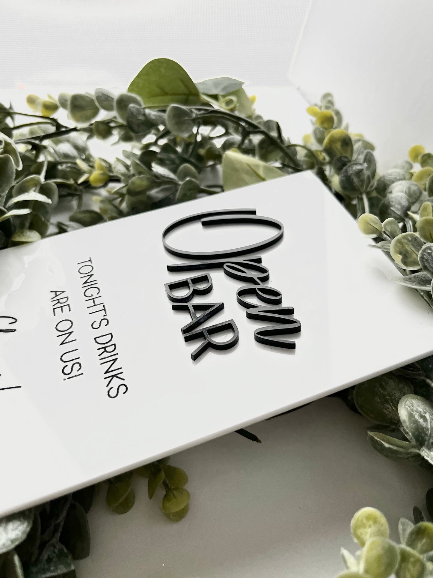 Open Bar - 3D Table Sign