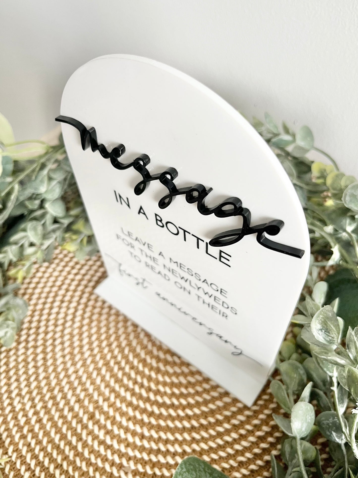 Message In A Bottle - 3D Table Sign