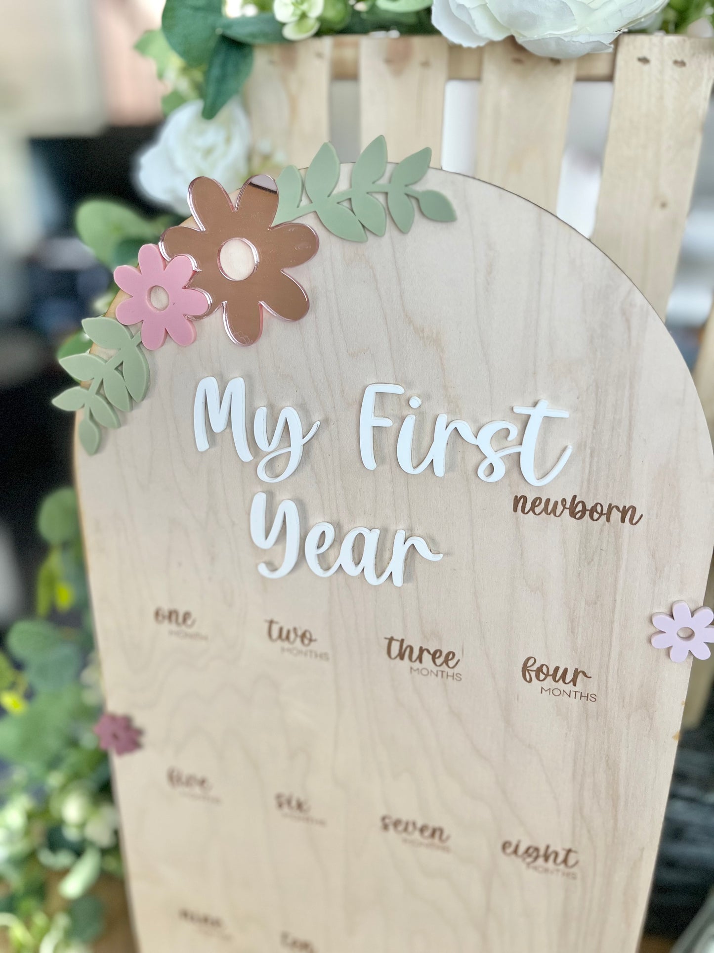 First Year Milestone Board - Floral