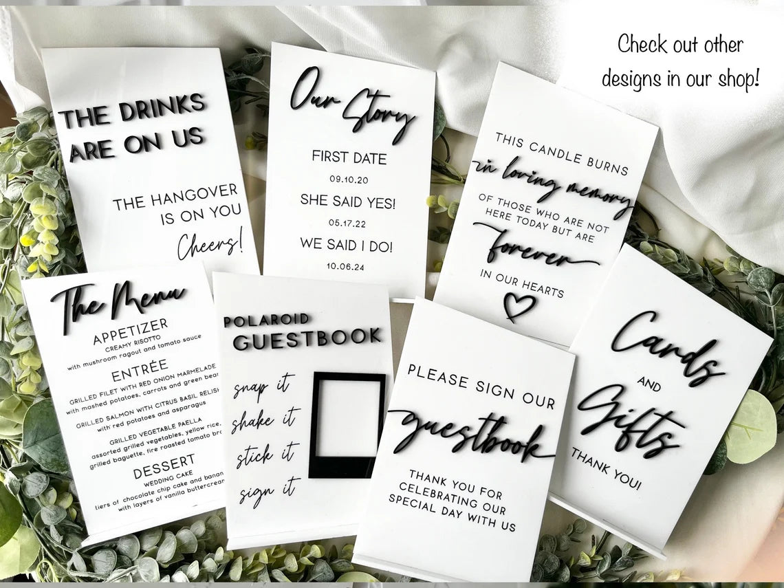 Polaroid Guestbook - 3D Table Sign