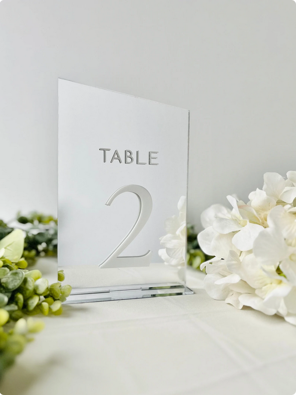 Mirror Acrylic Table Numbers - 3D Table Numbers
