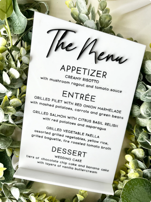 Dinner Menu - 3D Table Sign