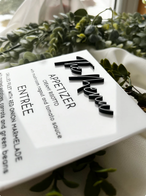 Dinner Menu - 3D Table Sign
