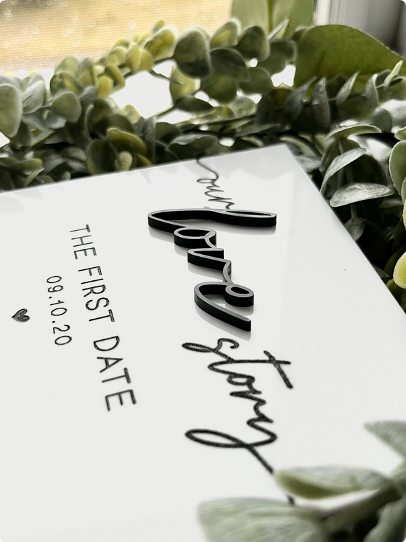 Our Love Story - 3D Table Sign