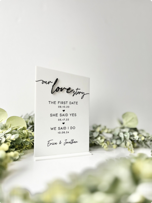 Our Love Story - 3D Table Sign