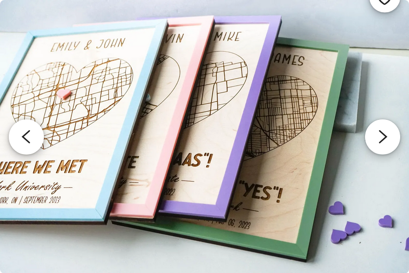 Love Map - Customized (Purple Frame)