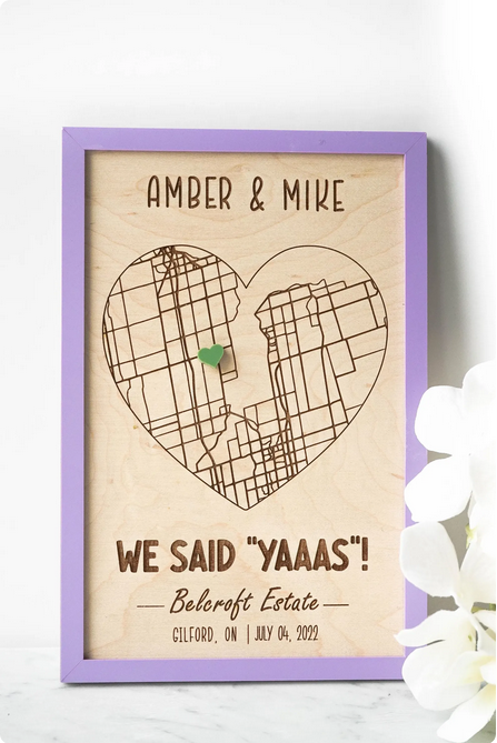 Love Map - Customized (Purple Frame)