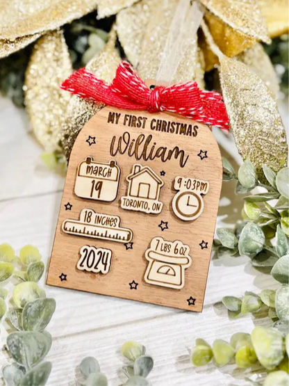My First Christmas Birth Stat Ornament