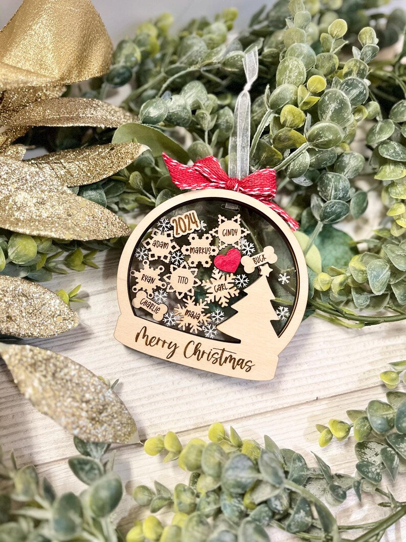 Family Shaker Ornament - Snowflake