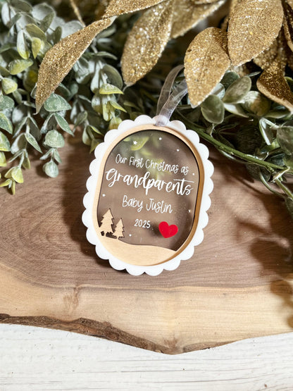 Our First Christmas As Grandparents Ornament
