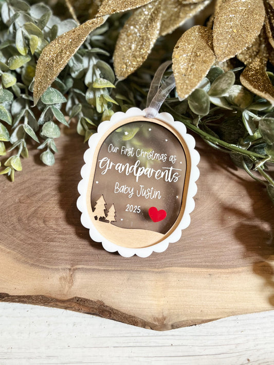 Our First Christmas As Grandparents Ornament