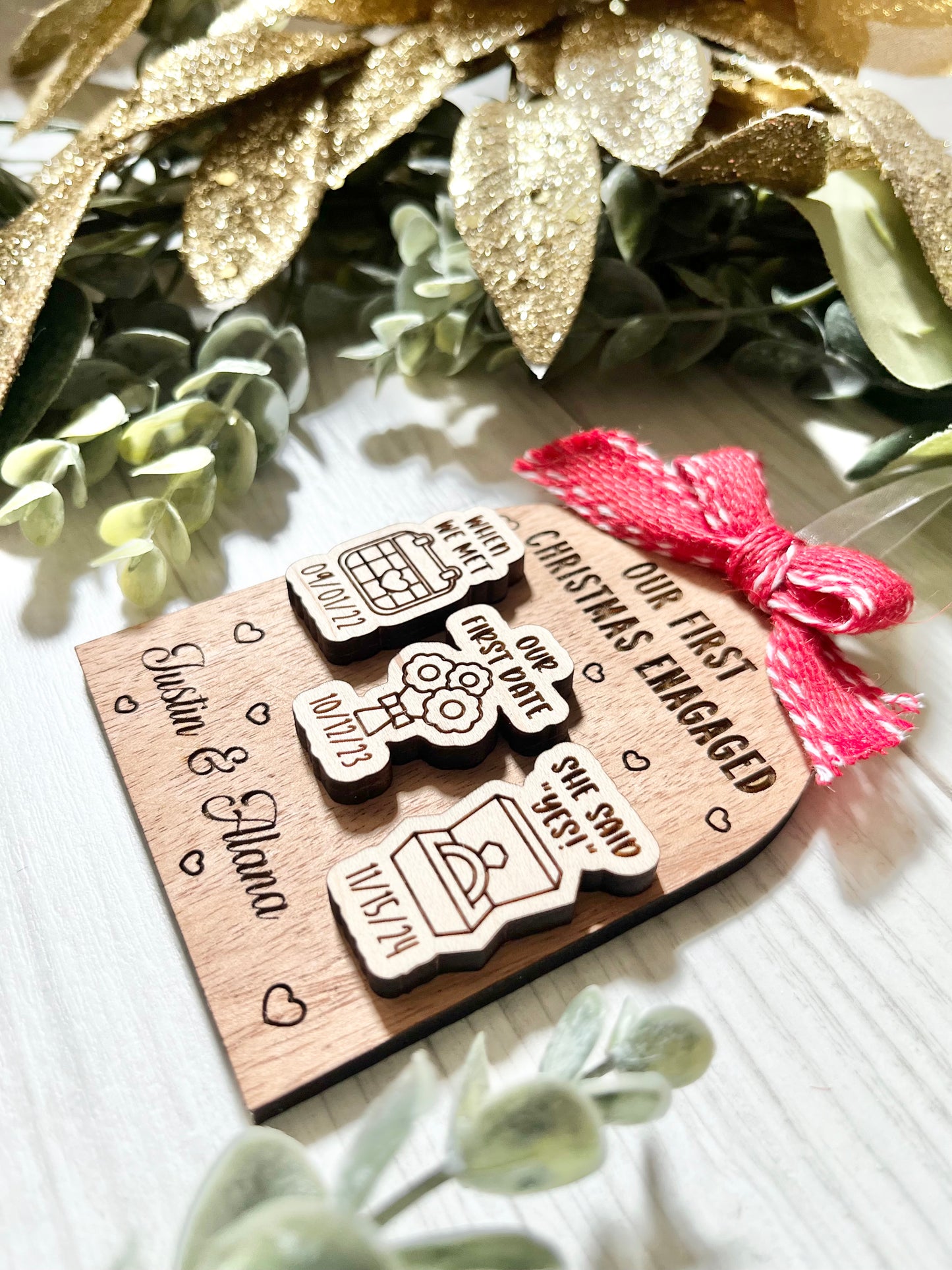 Our First Christmas Married Ornament - Customized Plaque