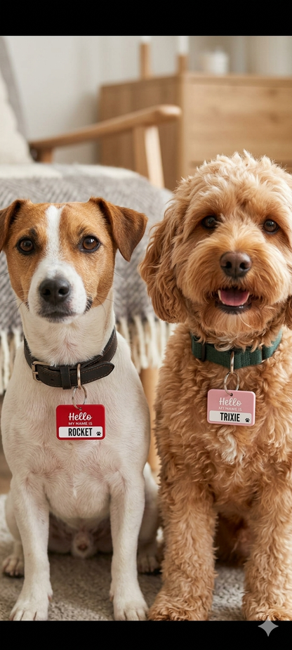Pet ID Tags - "Hello My Name Is"