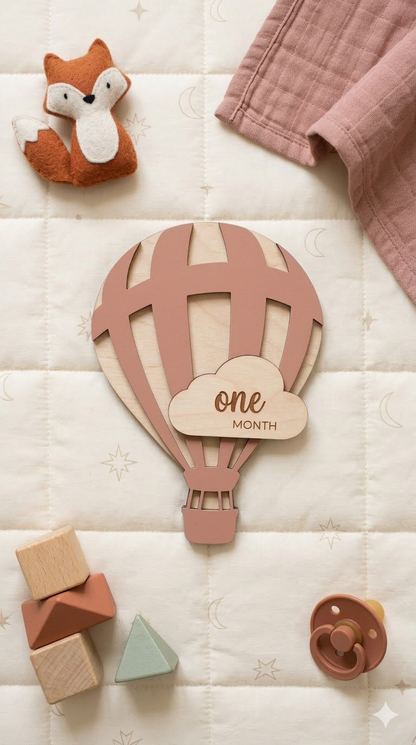 Baby Milestones Hot Air Balloon - Clouds