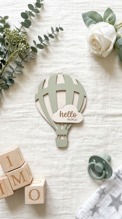 Baby Milestones Hot Air Balloon - Clouds