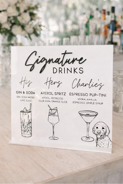 Signature Drinks - 3D Bar Sign