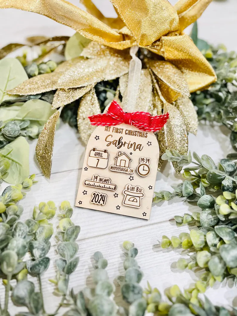 My First Christmas Birth Stat Ornament