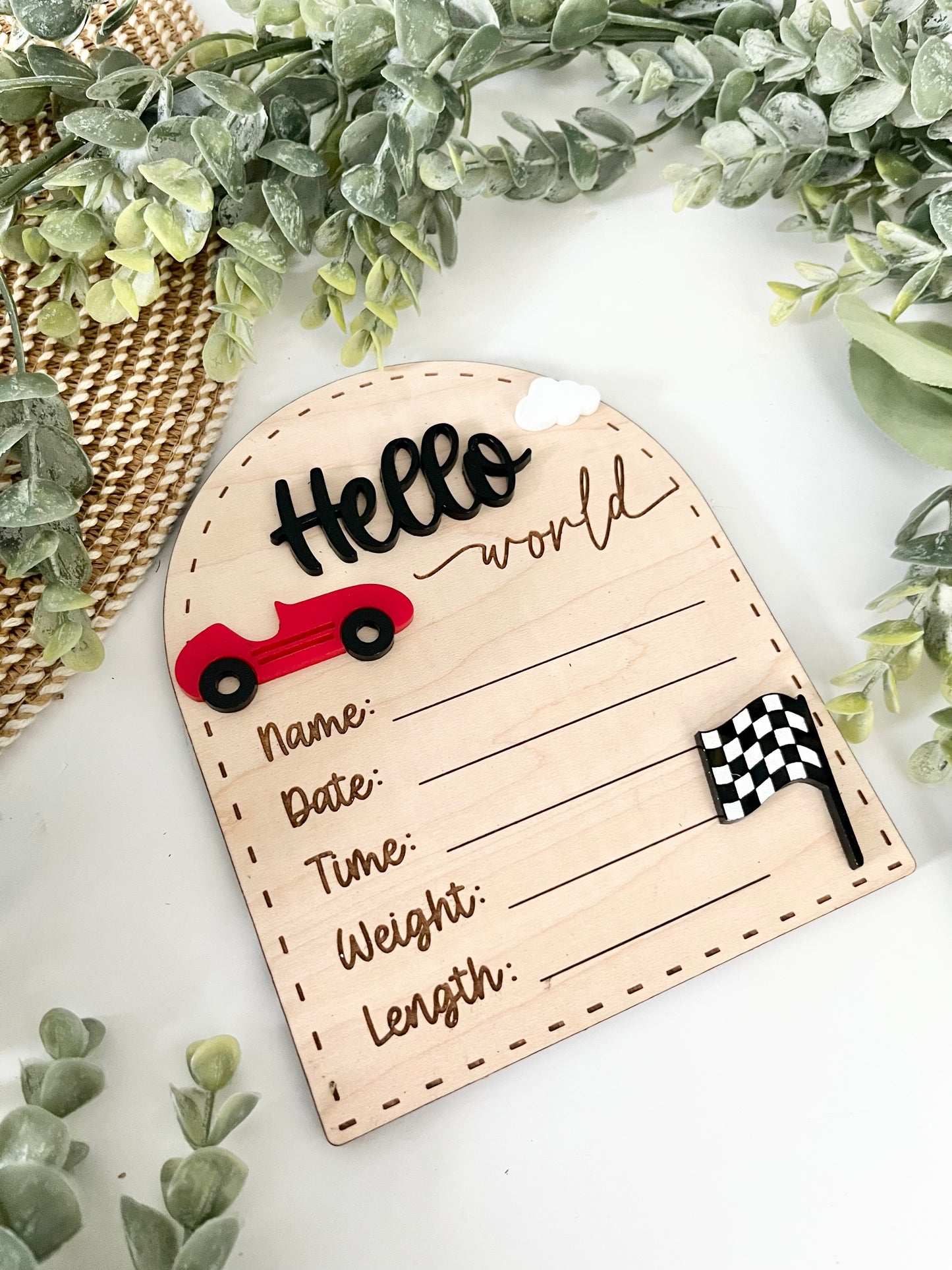 Hello World Birth Stats - Race Car