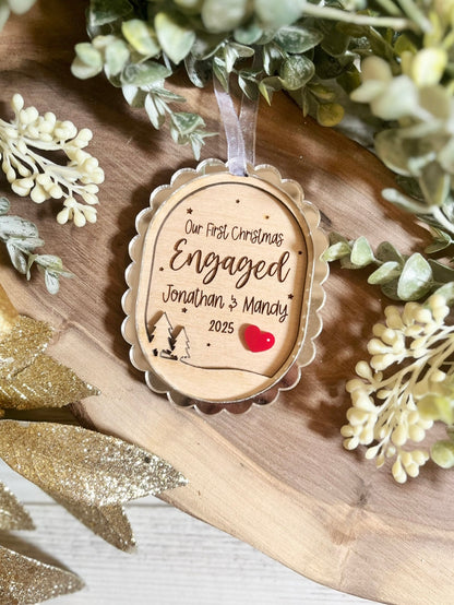 Our First Christmas Engaged Ornament