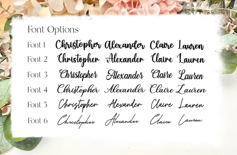 Personalized Wedding Place Names