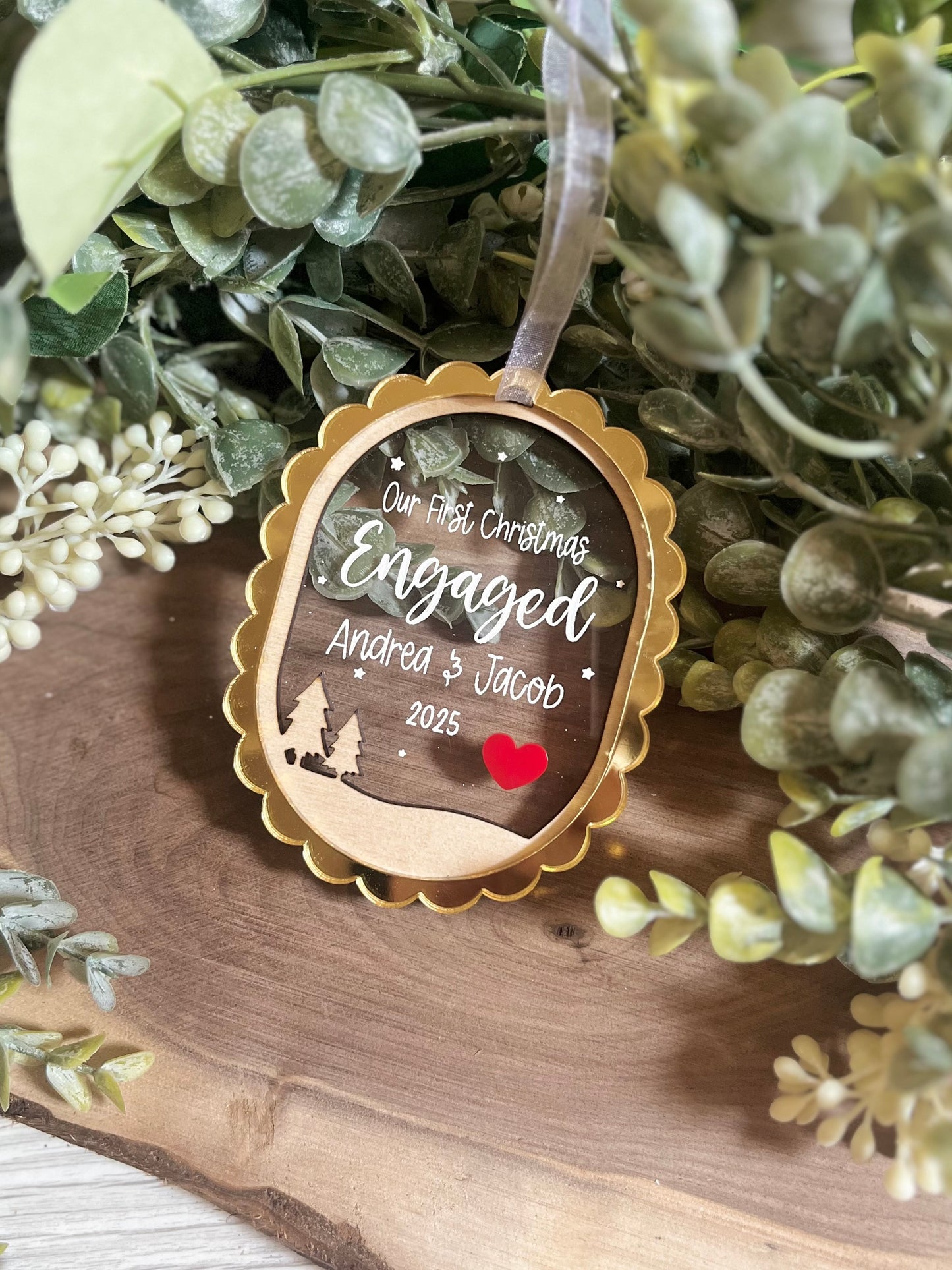 Our First Christmas Engaged Ornament