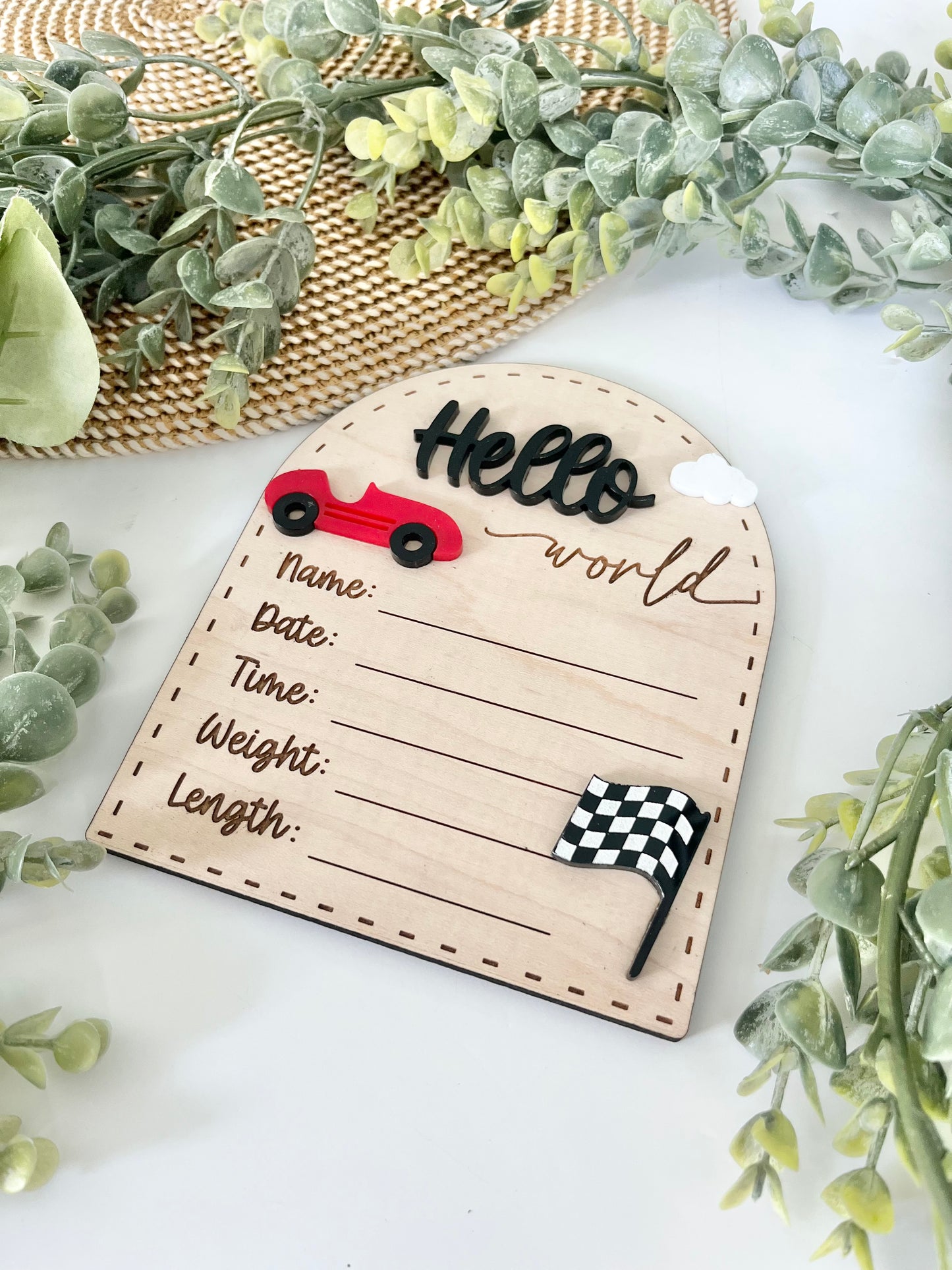 Hello World Birth Stats - Race Car