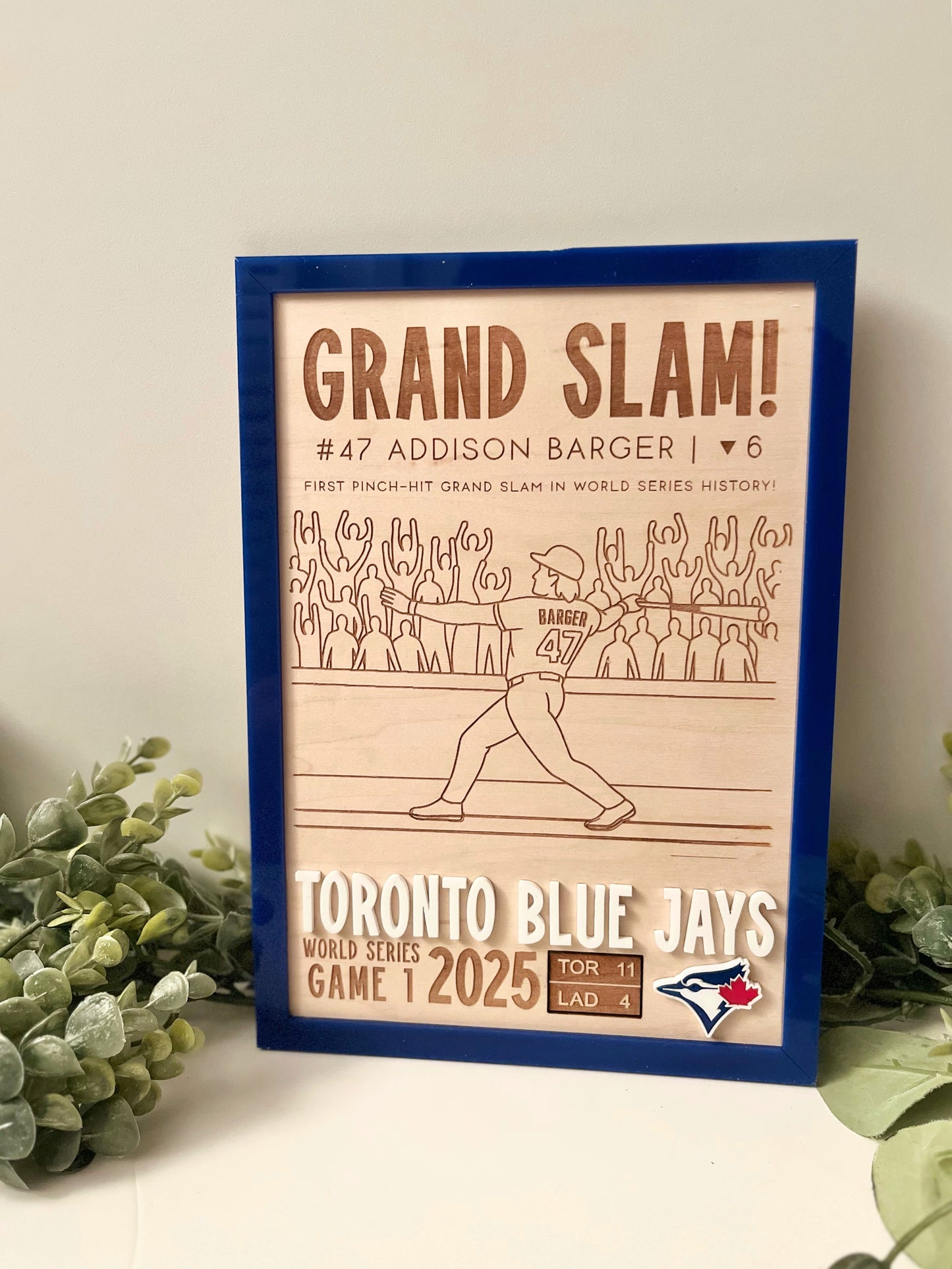 Toronto Blue Jays 2025 World Series Plaque - Game 1