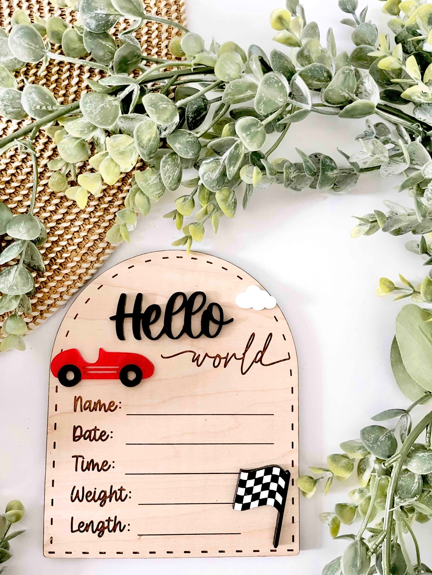 Hello World Birth Stats - Race Car