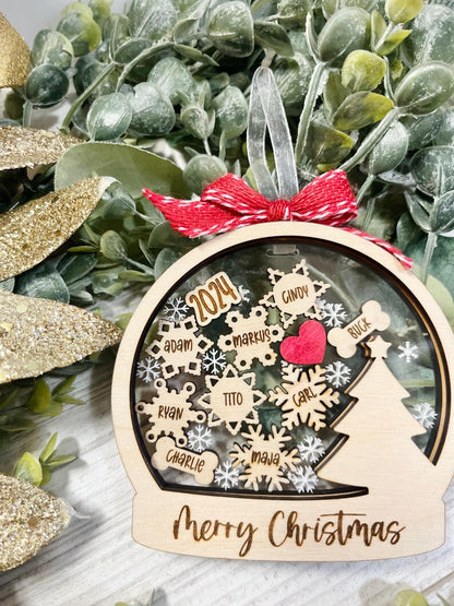 Family Shaker Ornament - Snowflake