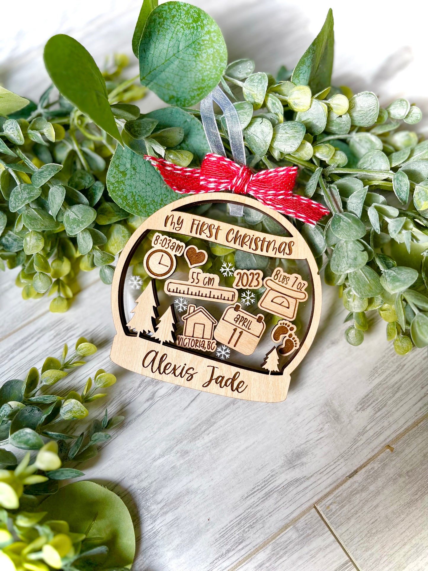 Baby Shaker Ornament - Snow Globe