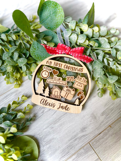Baby Shaker Ornament - Snow Globe