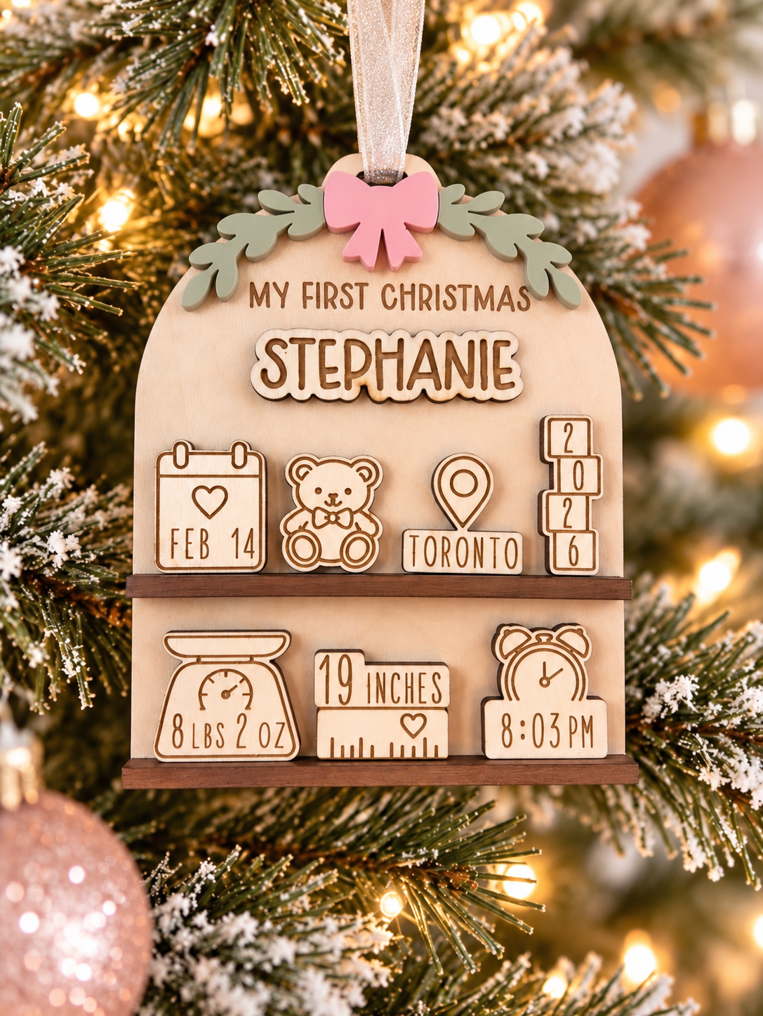 My First Christmas - Birth Stat Shelf