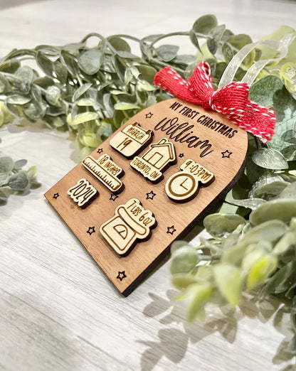 My First Christmas Birth Stat Ornament