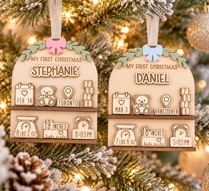 My First Christmas - Birth Stat Shelf