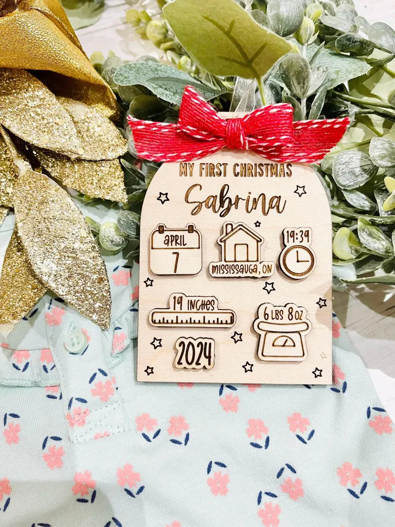My First Christmas Birth Stat Ornament