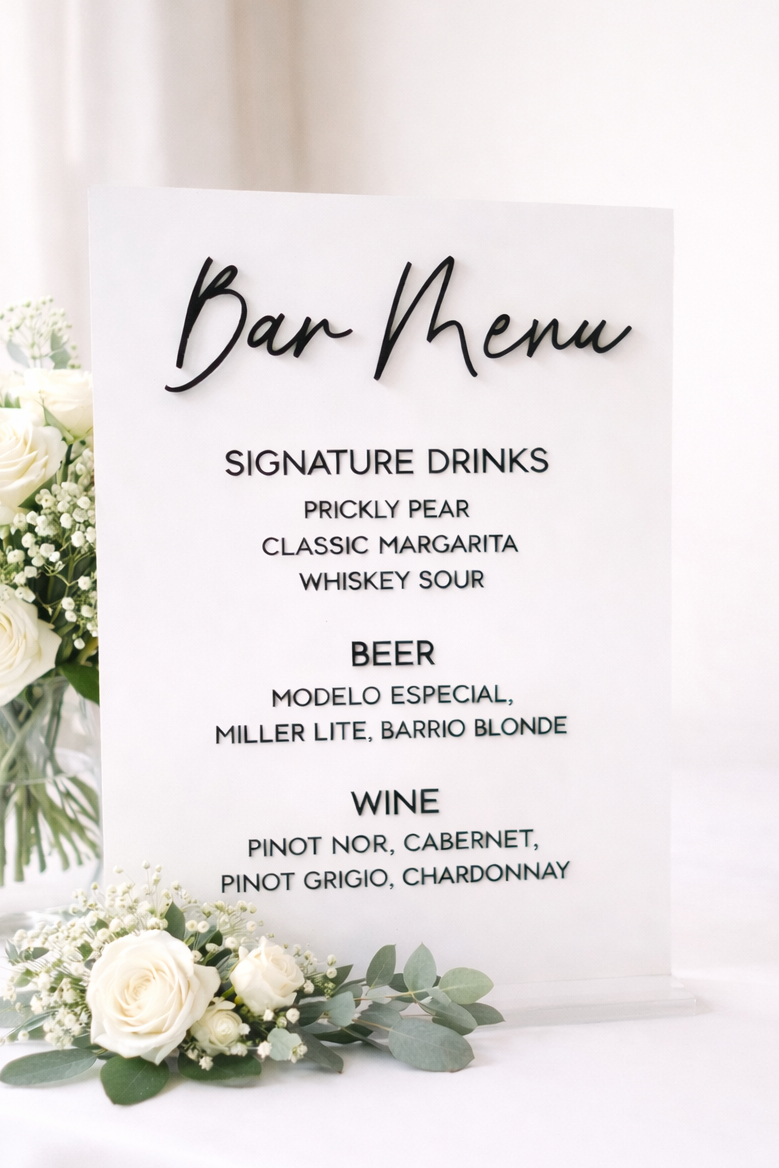 Bar Menu - 3D Bar Sign
