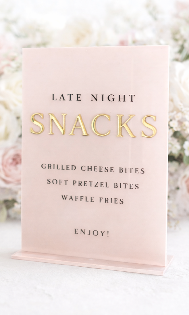 Late Night Snacks - 3D Table Sign