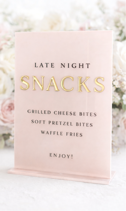 Late Night Snacks - 3D Table Sign