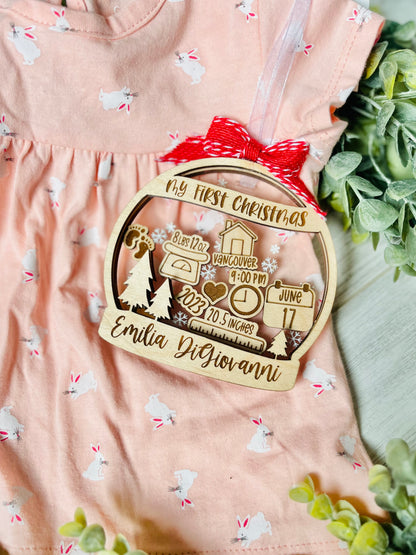 Baby Shaker Ornament - Snow Globe