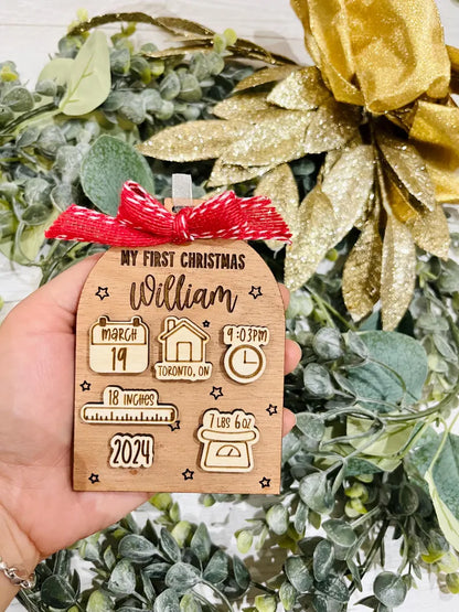 My First Christmas Birth Stat Ornament