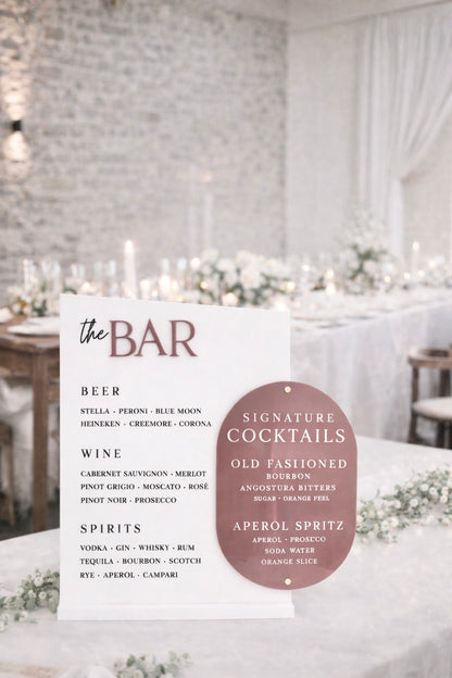 Bar Menu (Double) - 3D Bar Sign