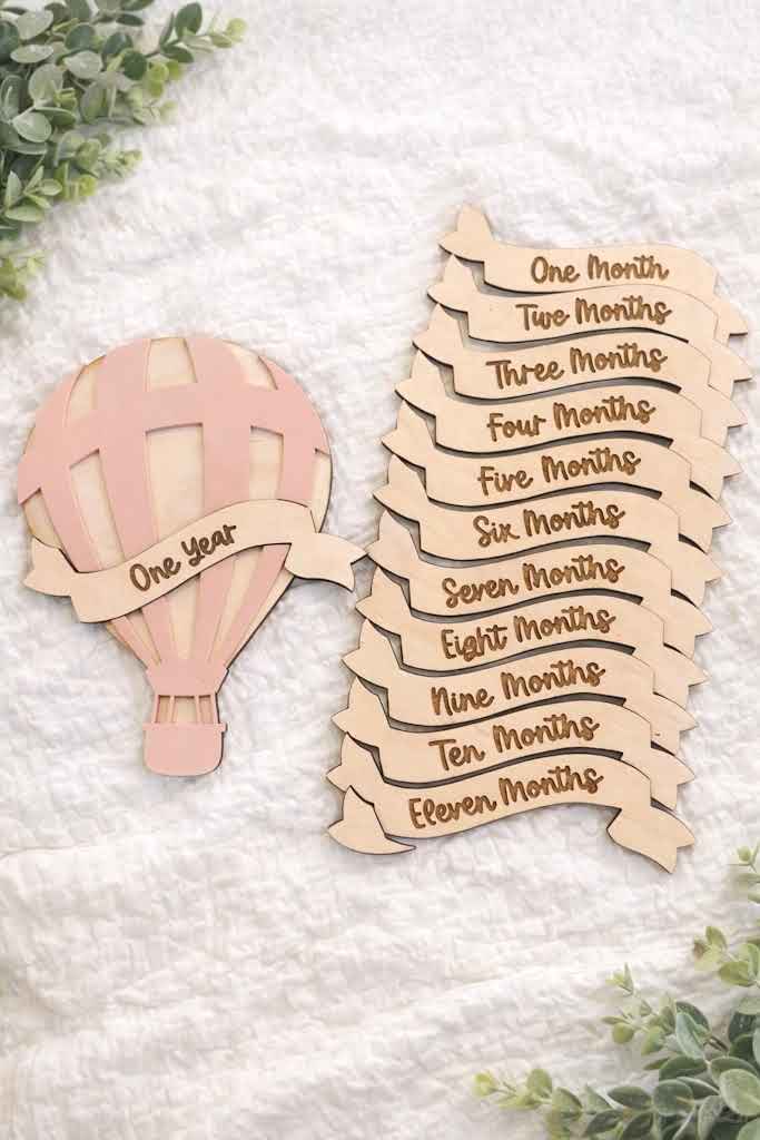 Baby Milestones Hot Air Balloon - Banner