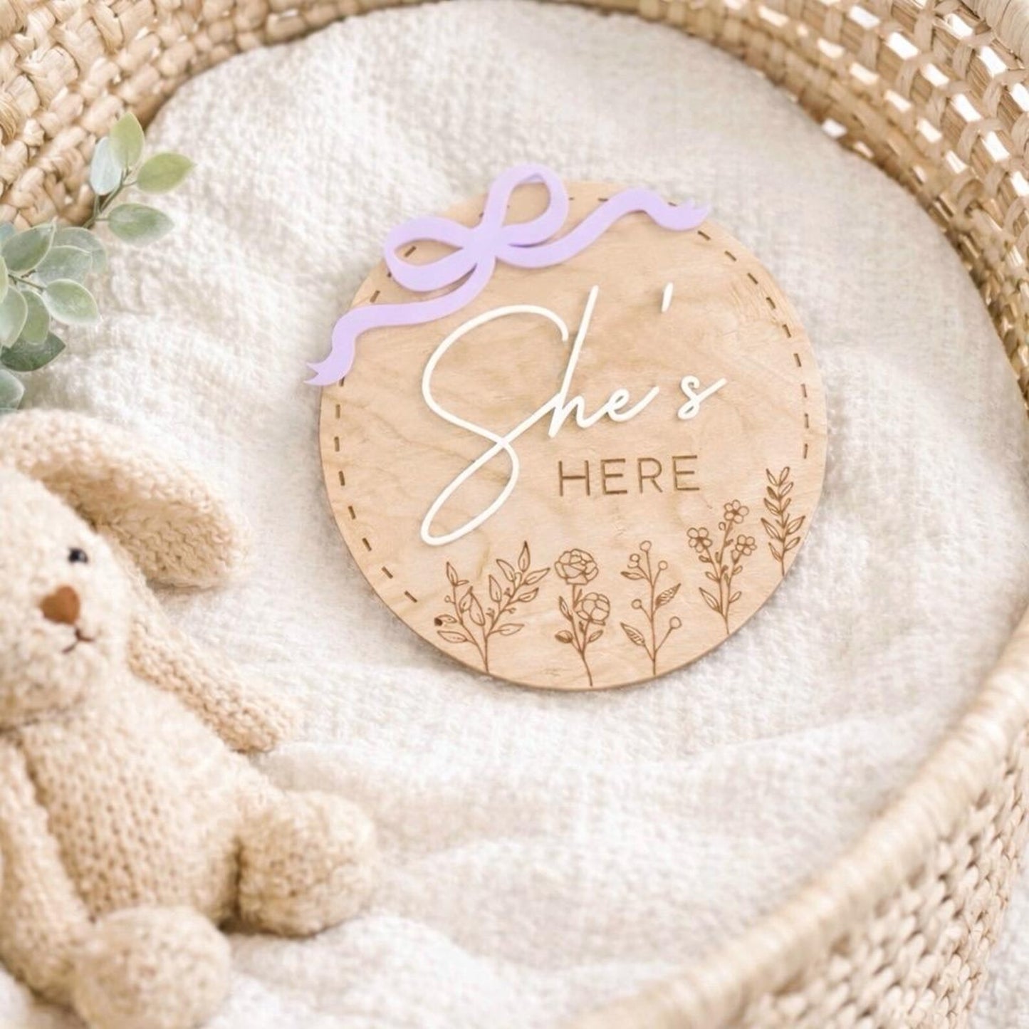 She's Here (Bow & Wildflower) - Plaque