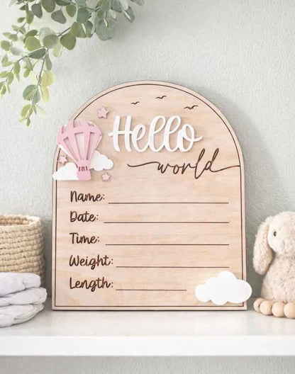 Hello World - Birth Stats - Hot Air Balloon