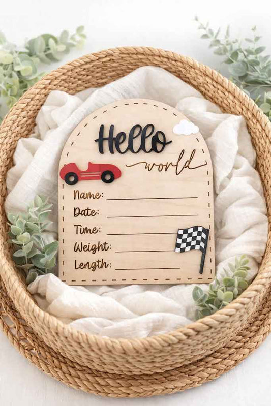 Hello World Birth Stats - Race Car