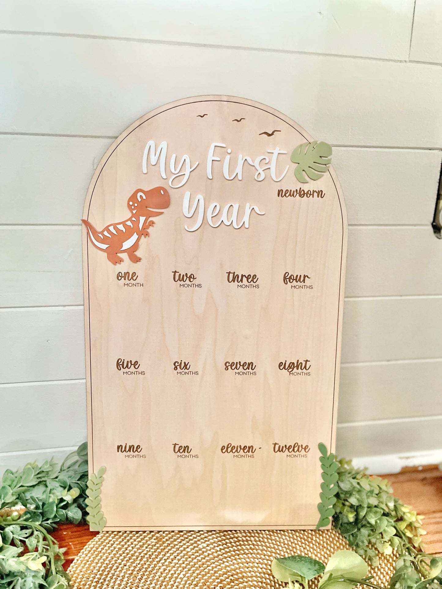 First Year Milestone Board - Dinosaur