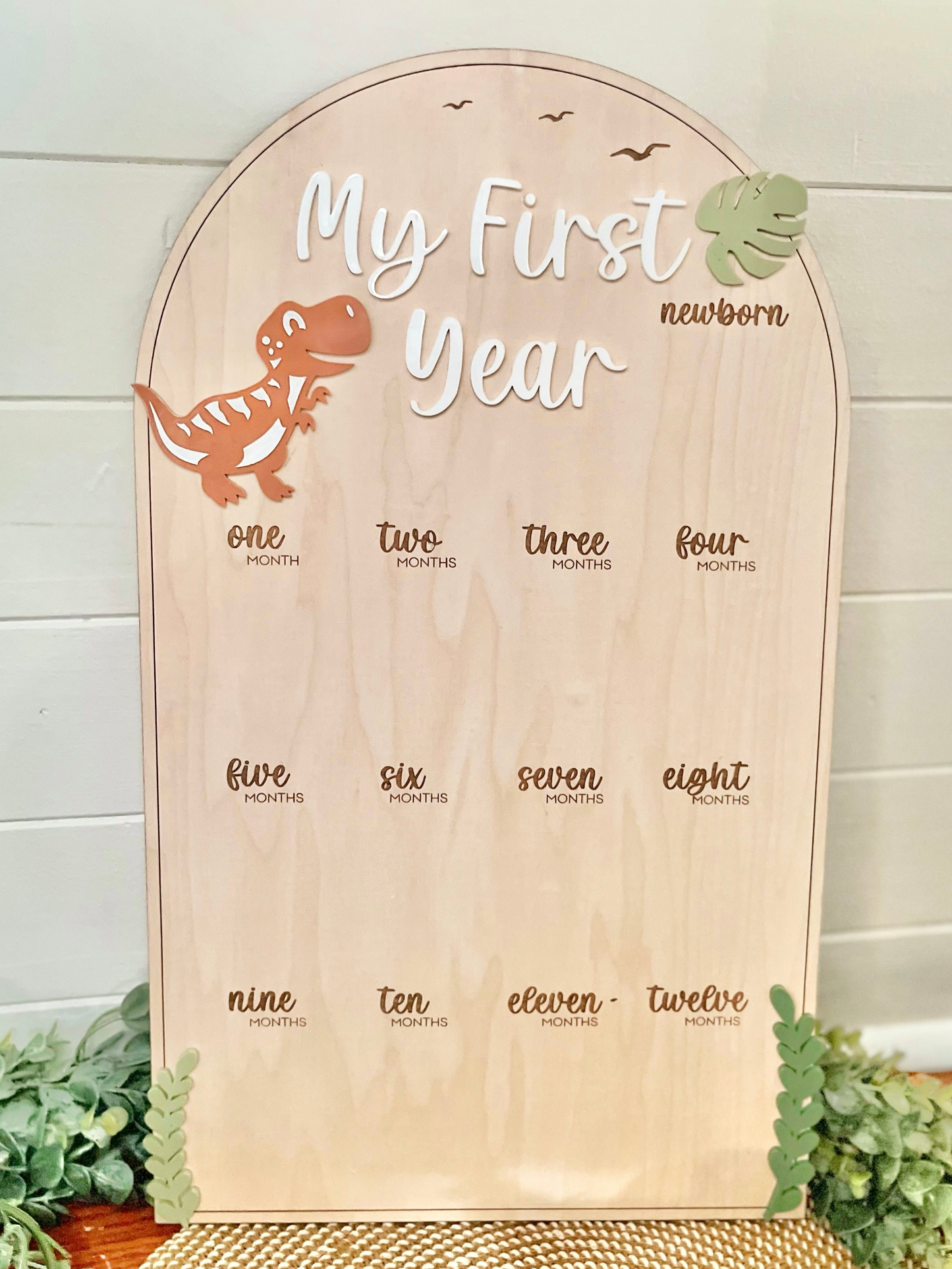 First Year Milestone Board - Dinosaur
